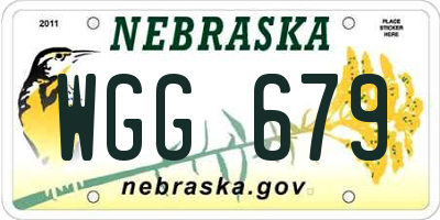 NE license plate WGG679