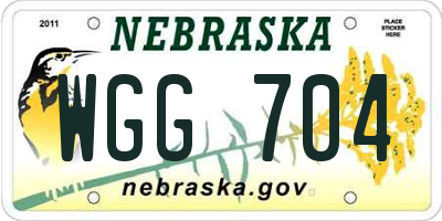 NE license plate WGG704