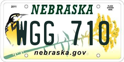 NE license plate WGG710