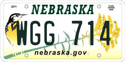NE license plate WGG714
