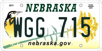 NE license plate WGG715