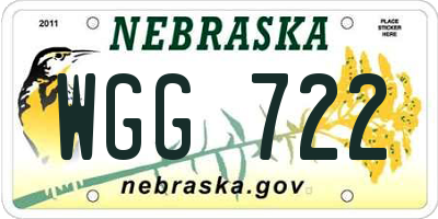 NE license plate WGG722
