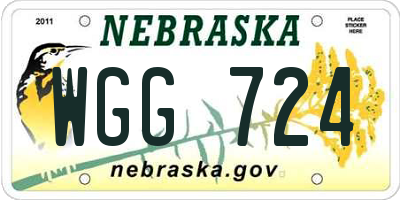 NE license plate WGG724