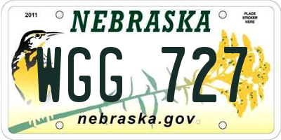 NE license plate WGG727