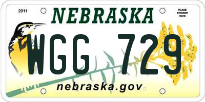 NE license plate WGG729