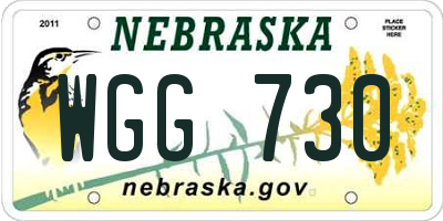 NE license plate WGG730