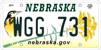 NE license plate WGG731