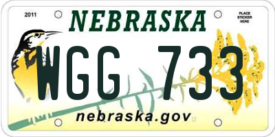 NE license plate WGG733