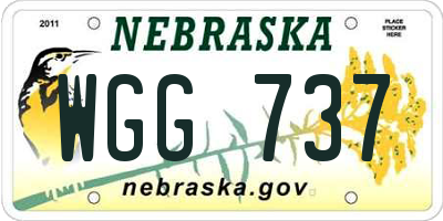 NE license plate WGG737