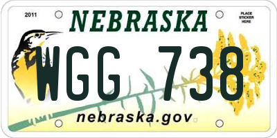 NE license plate WGG738