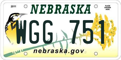 NE license plate WGG751