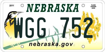 NE license plate WGG752