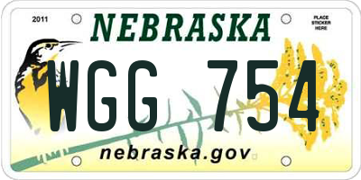 NE license plate WGG754