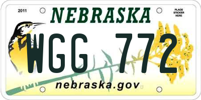 NE license plate WGG772