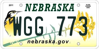 NE license plate WGG773