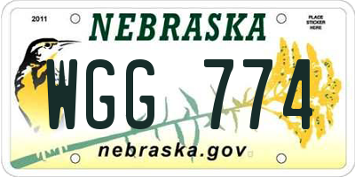 NE license plate WGG774