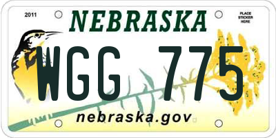 NE license plate WGG775