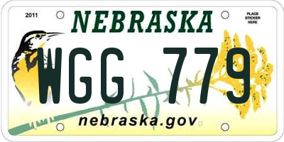 NE license plate WGG779