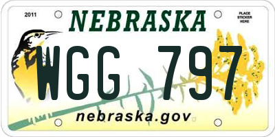 NE license plate WGG797