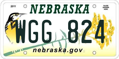 NE license plate WGG824