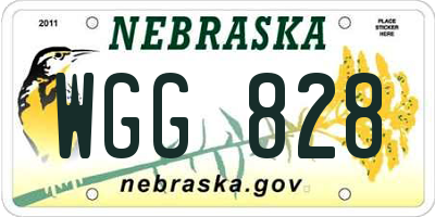 NE license plate WGG828