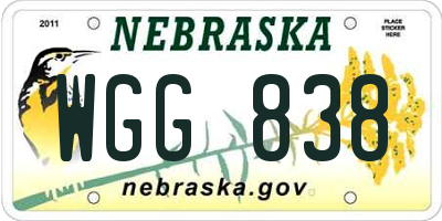 NE license plate WGG838