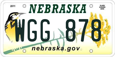 NE license plate WGG878