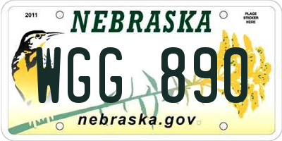 NE license plate WGG890