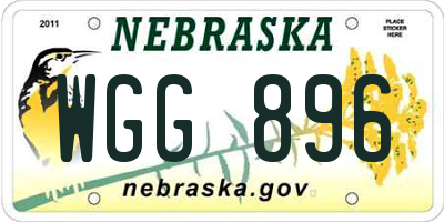 NE license plate WGG896