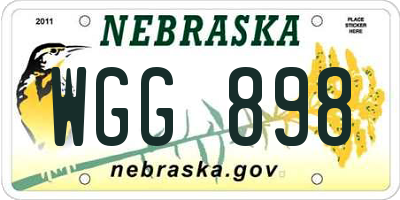NE license plate WGG898