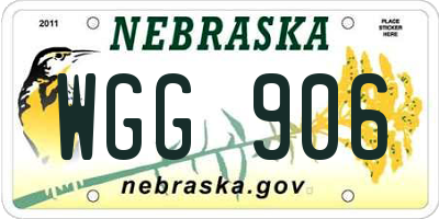 NE license plate WGG906