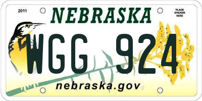NE license plate WGG924