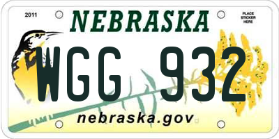 NE license plate WGG932