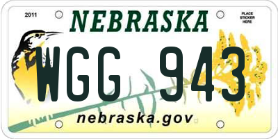 NE license plate WGG943