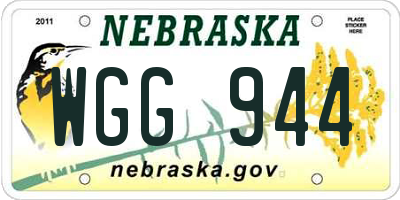 NE license plate WGG944