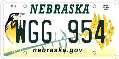 NE license plate WGG954