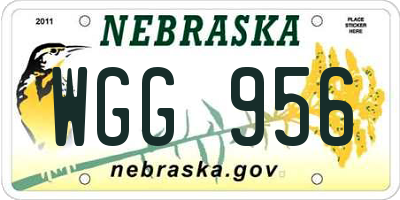 NE license plate WGG956