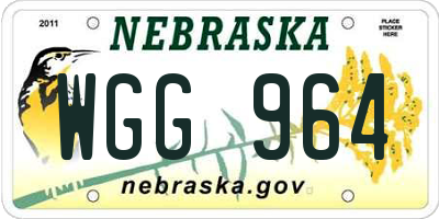 NE license plate WGG964