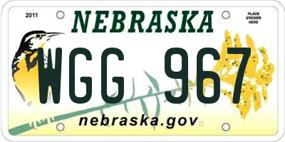NE license plate WGG967