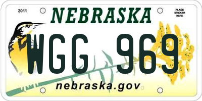 NE license plate WGG969