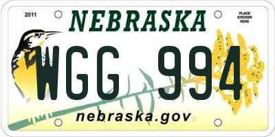 NE license plate WGG994