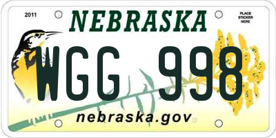 NE license plate WGG998