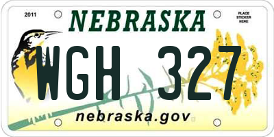 NE license plate WGH327