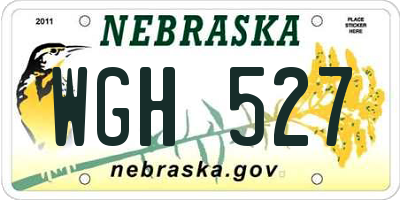 NE license plate WGH527