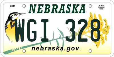 NE license plate WGI328