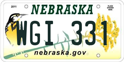 NE license plate WGI331