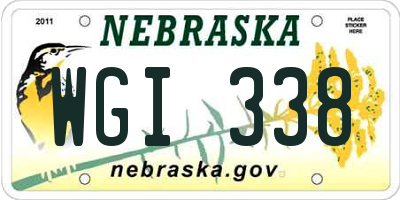 NE license plate WGI338