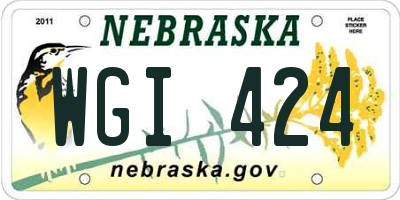 NE license plate WGI424
