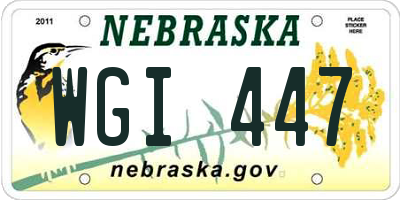 NE license plate WGI447