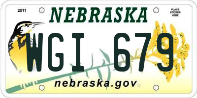 NE license plate WGI679